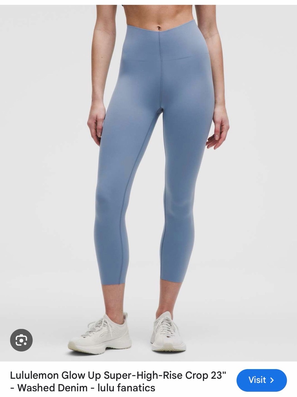 Lululemon Glow Up Super High-Rise Crop 23” Washed Denim